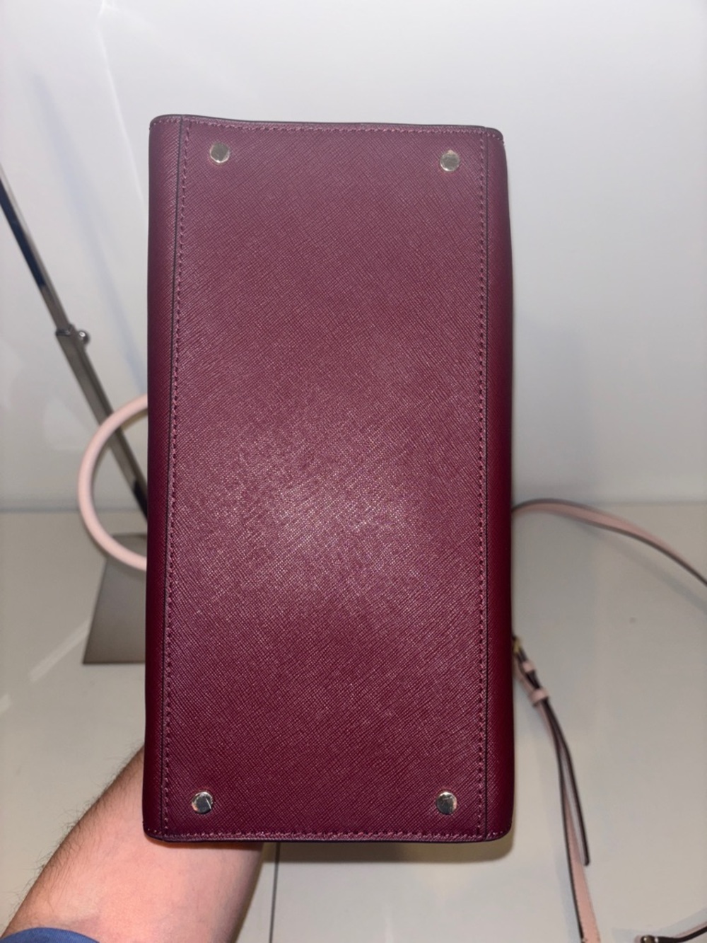 kate spade Colorblock Satchel in Burgundy, Blush & Cream - Picture 8 of 10